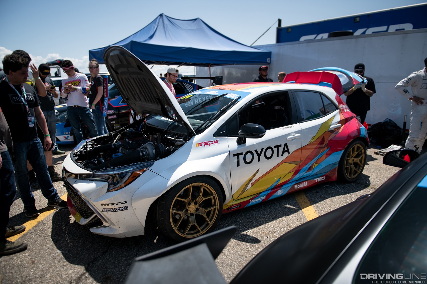 Gridlife Midwest Festival - Ryan Tuerck Papadakis Racing Toyota Corolla drift car in pits