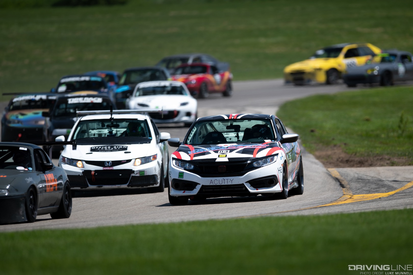 Gridlife Midwest Festival GLTC starting grid on track