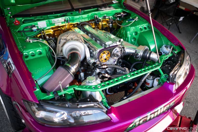 Forrest Wang switched from the Nissan SR20 engine to the Toyota 2JZ engine in his Nissan S15