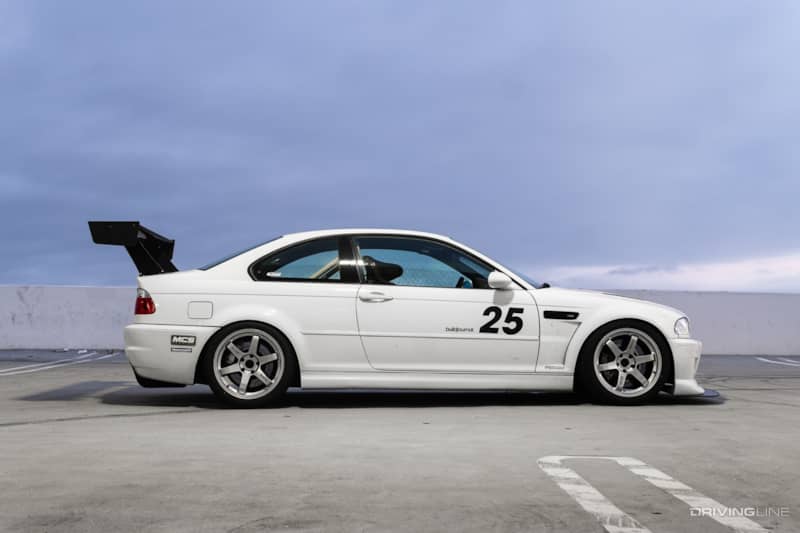 Alpine White E46 M3 on Silver TE37