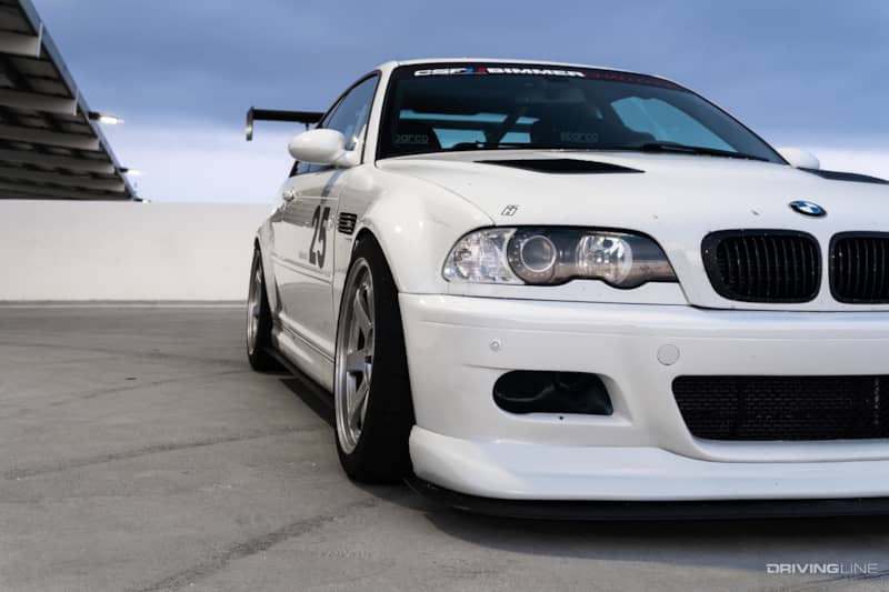 Alpine White BMW E46 M3 Silver TE37 ACS Lip