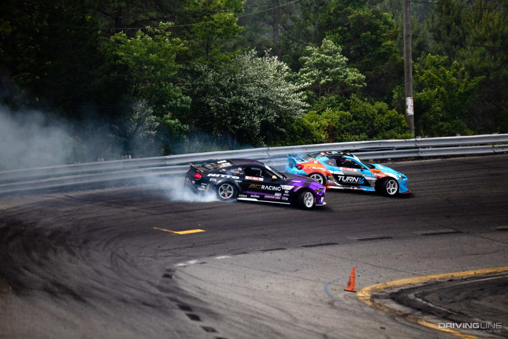 Chelsea Denofa chases down Dai Yoshihara in tandem practice prior to the Top 32 tandem battles at Wall, NJ