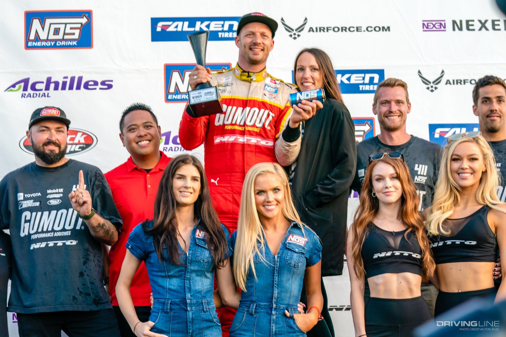Ryan Tuerck and his team pose for the media after winning Formula Drift New Jersey