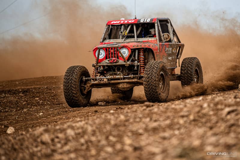 Casey Gilbert racing on a dirt course