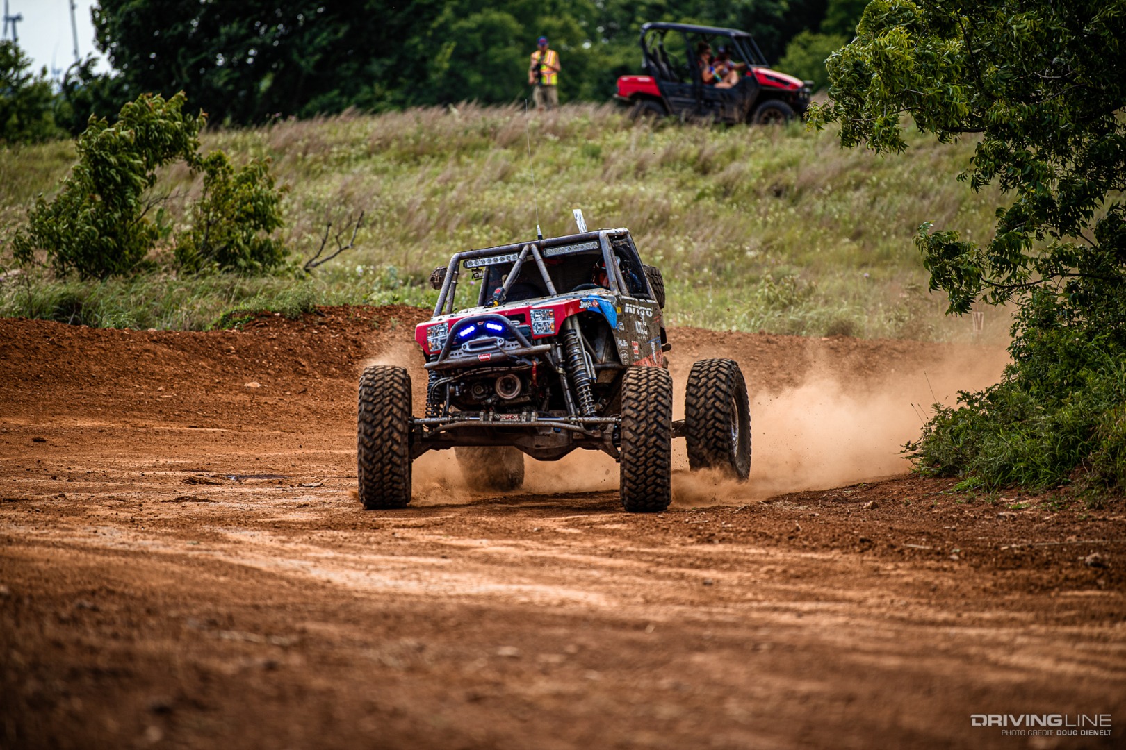 Derek West racing on a dirt course
