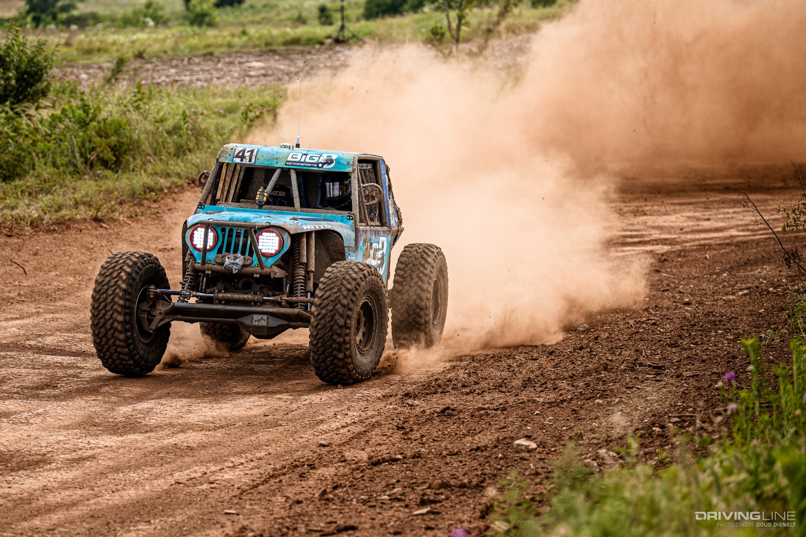 Josh Blyler racing on a dirt course
