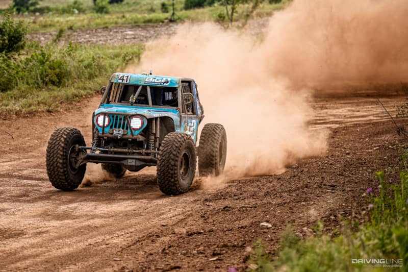 Josh Blyler racing on a dirt course