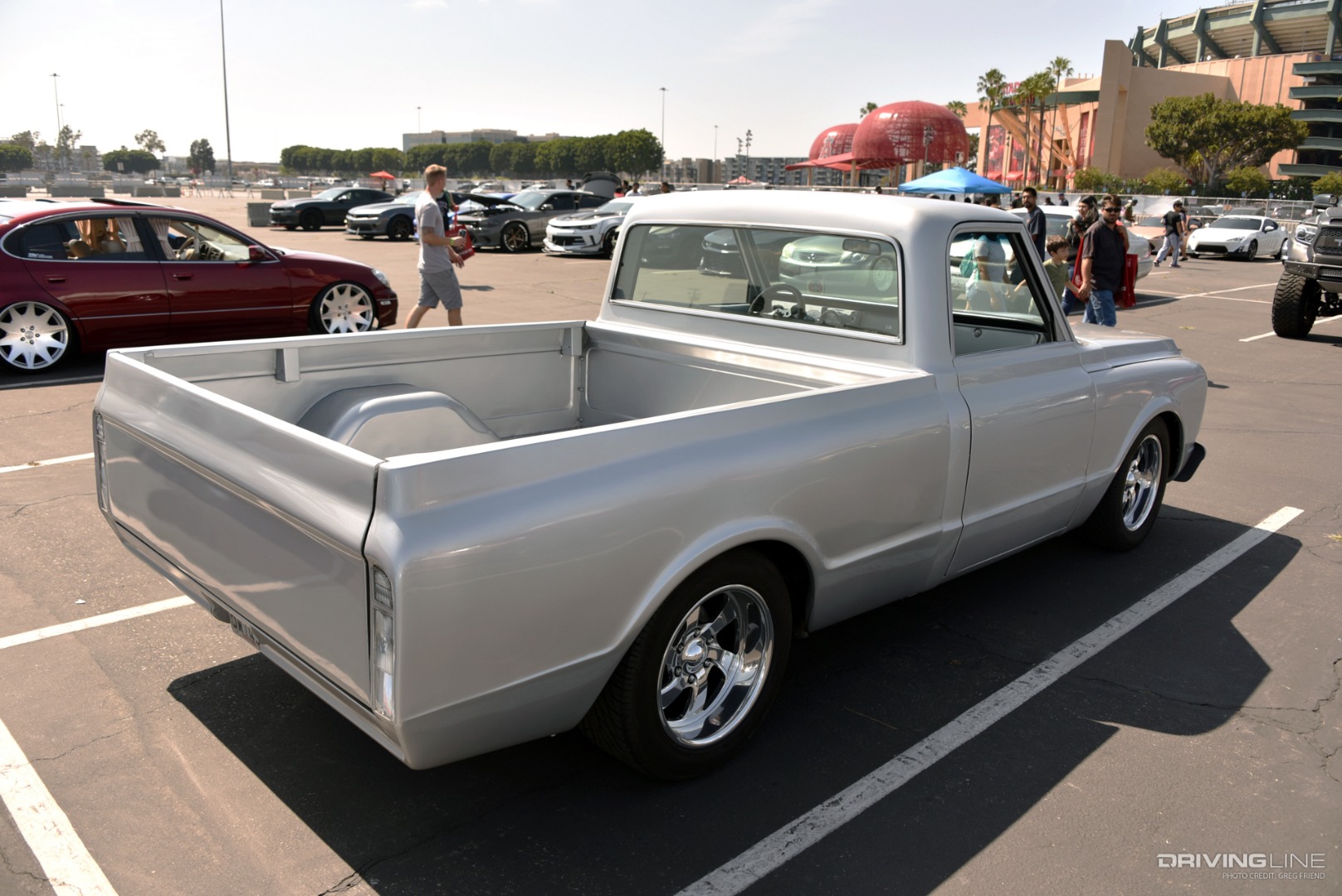 Silver 1969 Chevy C10 rear passenger side