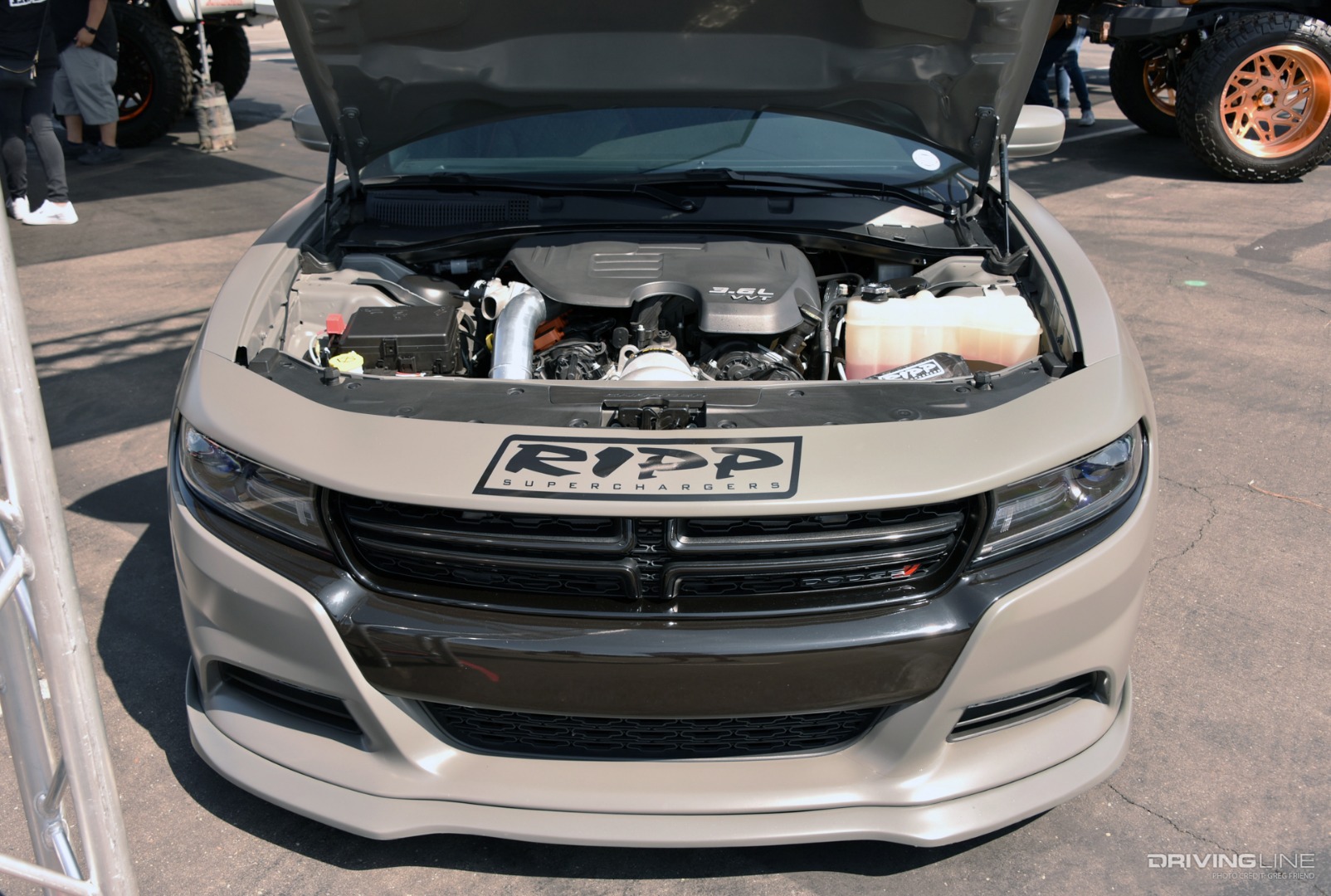 Supercharged 3.6L Pentastar motor in a Dodge Charger