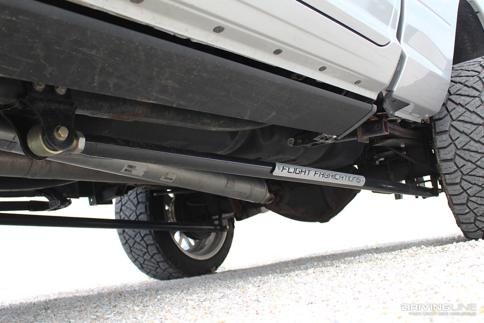 Flight Fabrication Traction Bars on the underside of a Ram 2500