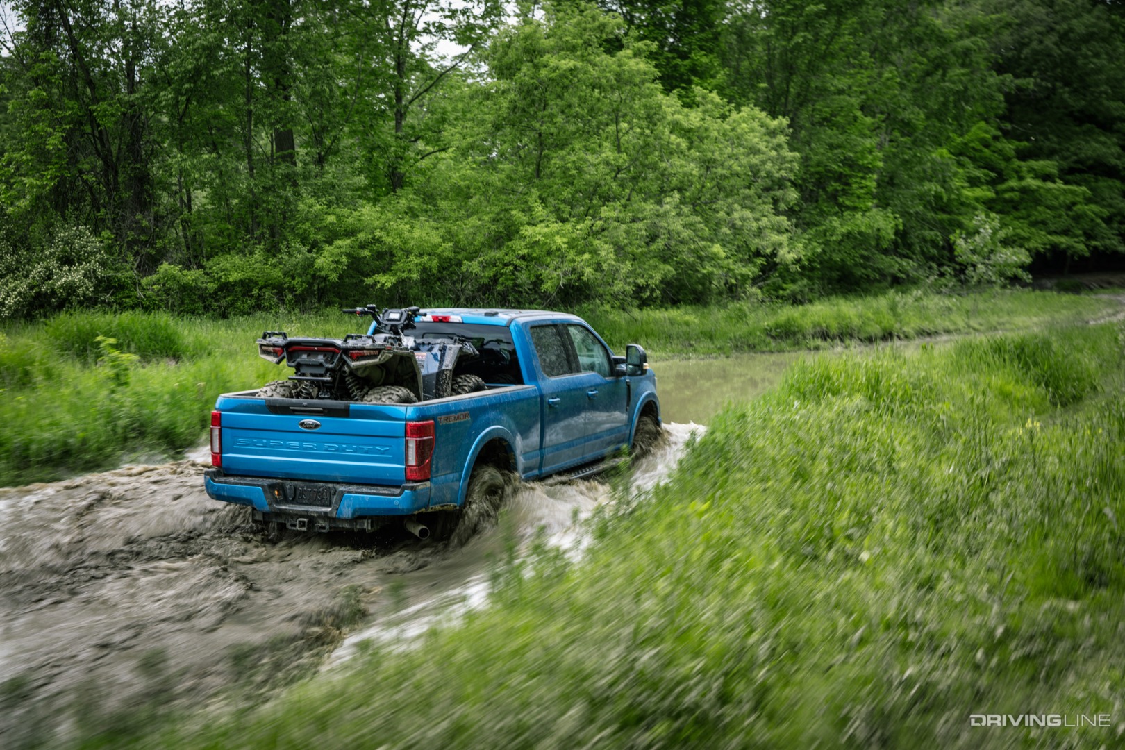 2020 Super Duty Tremor fording deep water on trail