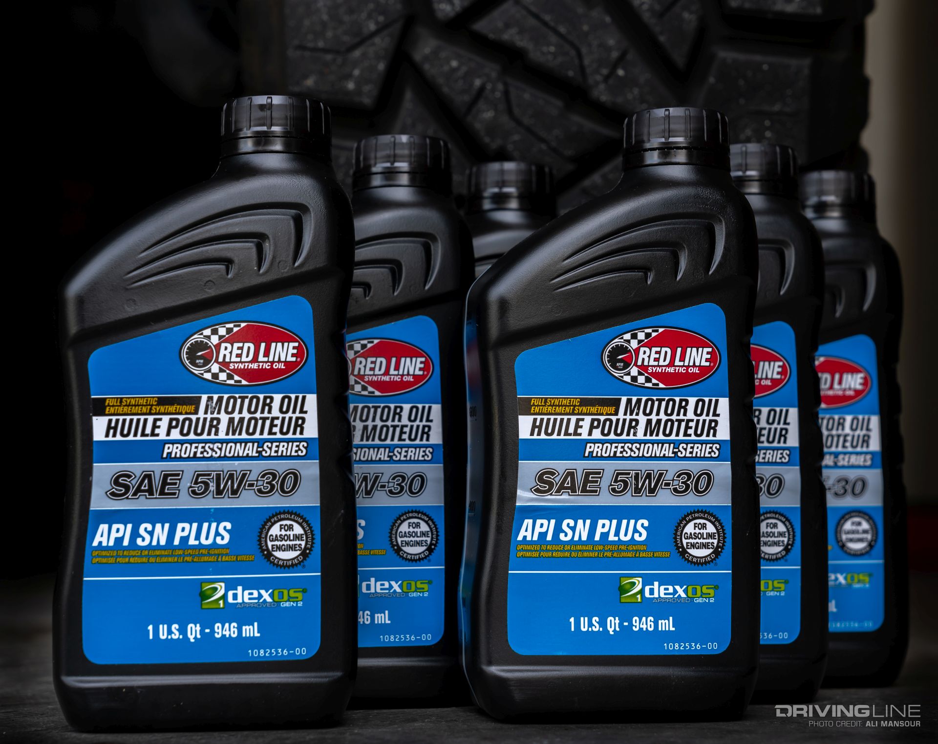 Red Line oil bottles