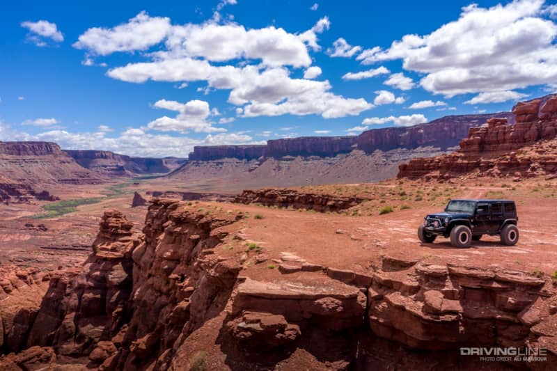 Jeep Wrangler JK next to a canyon
