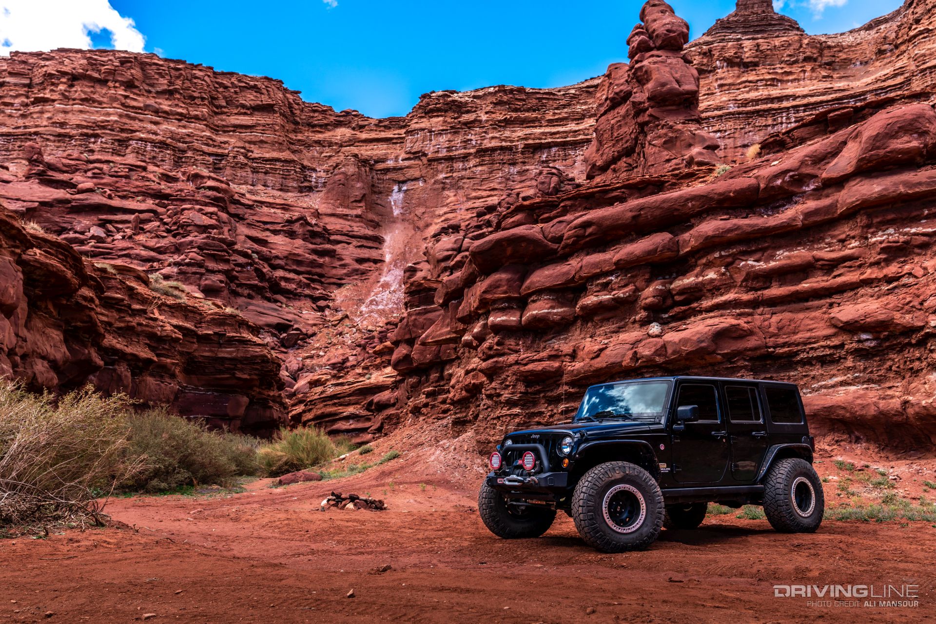 Jeep Wrangler JK in a canyon