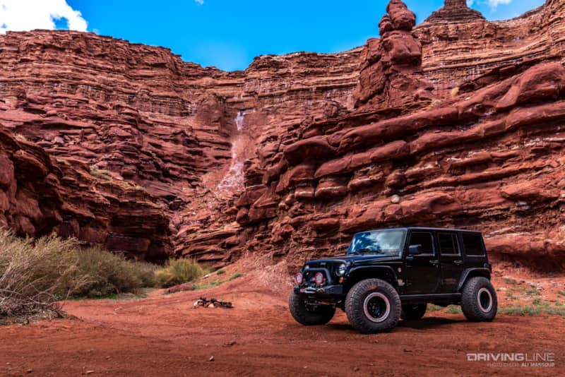 Jeep Wrangler JK in a canyon