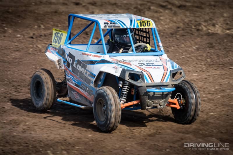 Braden Judge racing his UTV 170 stock vehicle