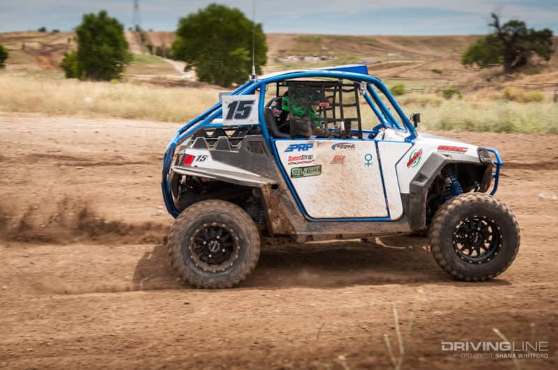 Brianna Bonanno racing her UTV Youth vehicle
