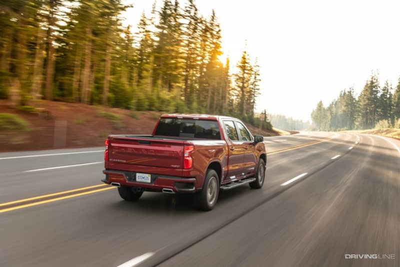 Rear of 2020 Chevrolet Silverado 3.0L Duramax Diesel