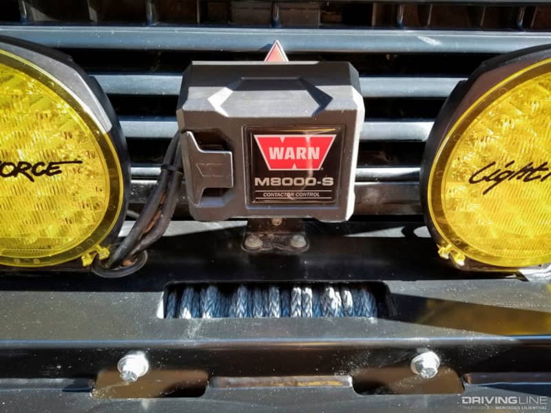 WARN M8-S winch on a bumper