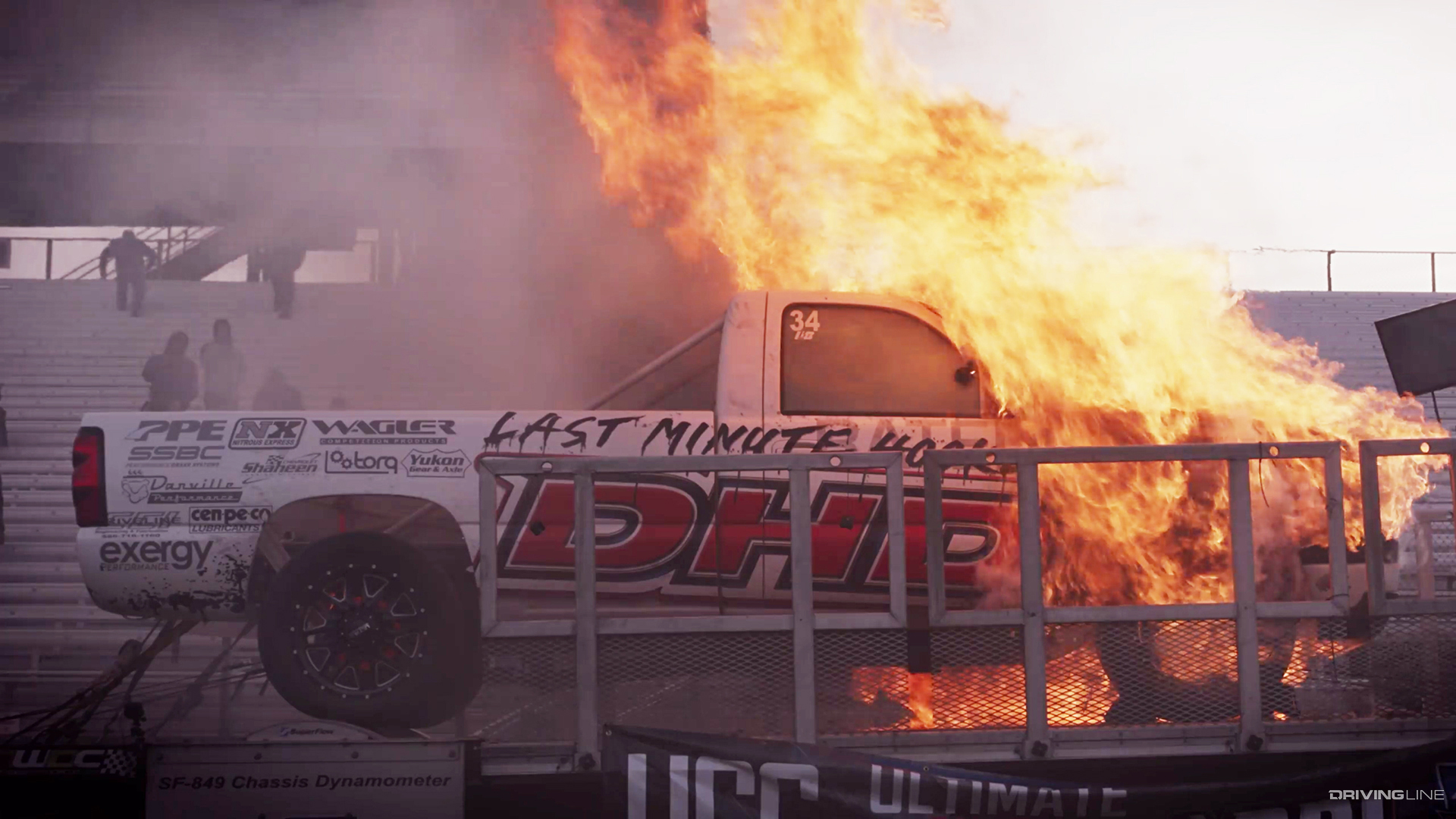 Dirty Hooker Diesel truck on fire