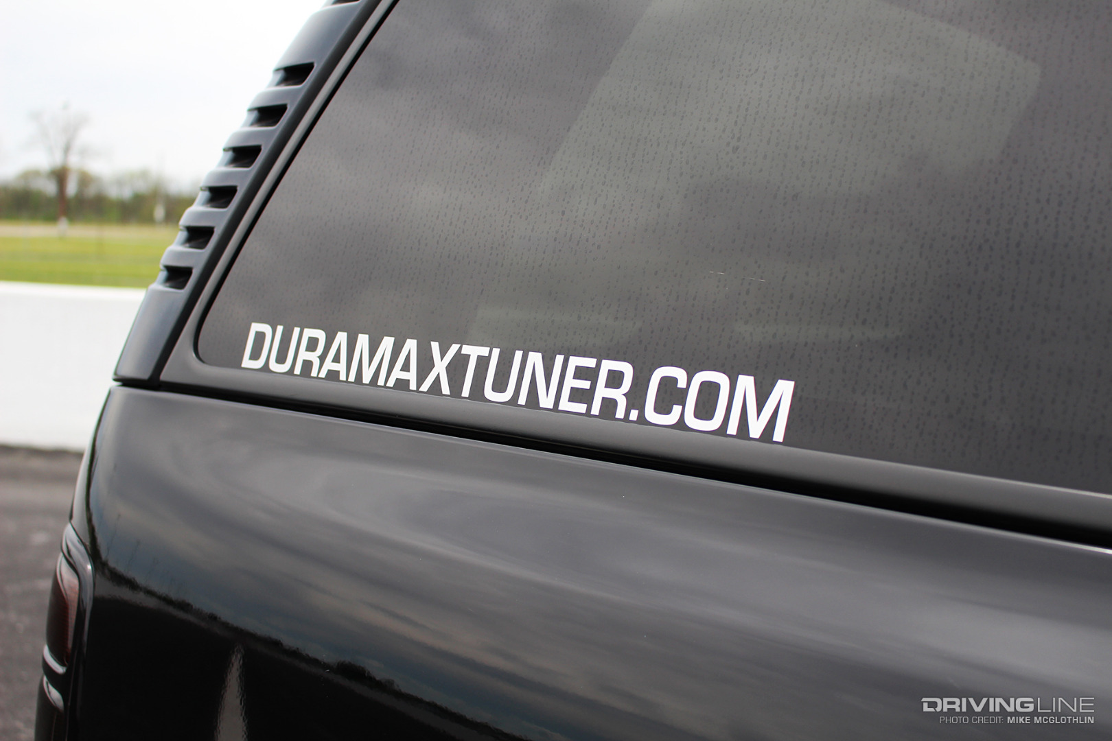 Duramaxtuner.com sticker on window