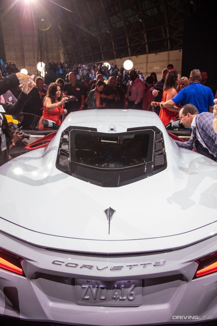 2020 Chevrolet Corvette Stingray rear end and rear window with LT2 V8