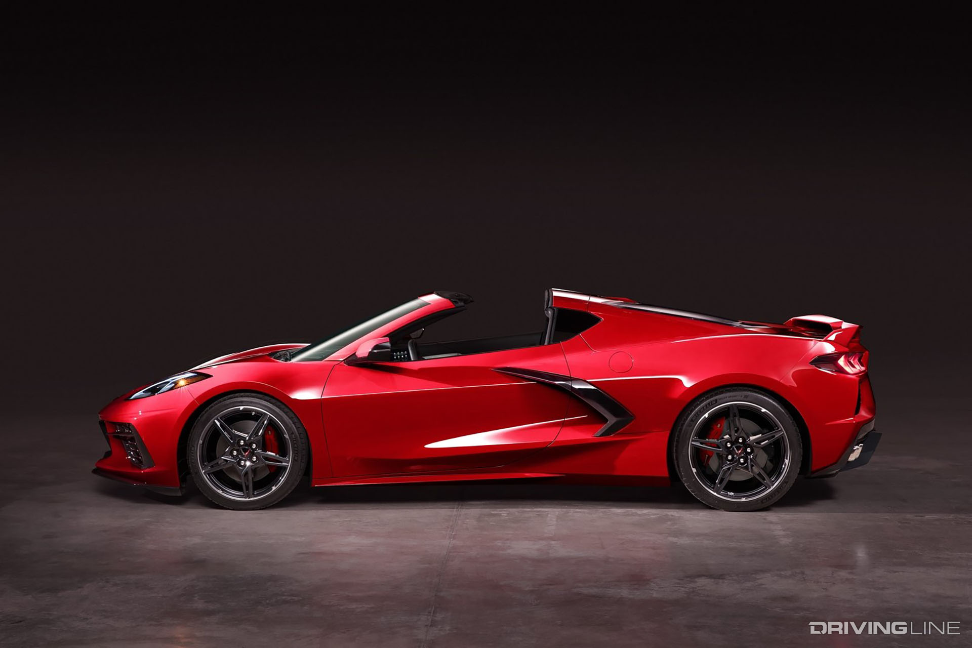 side of 2020 C8 Corvette