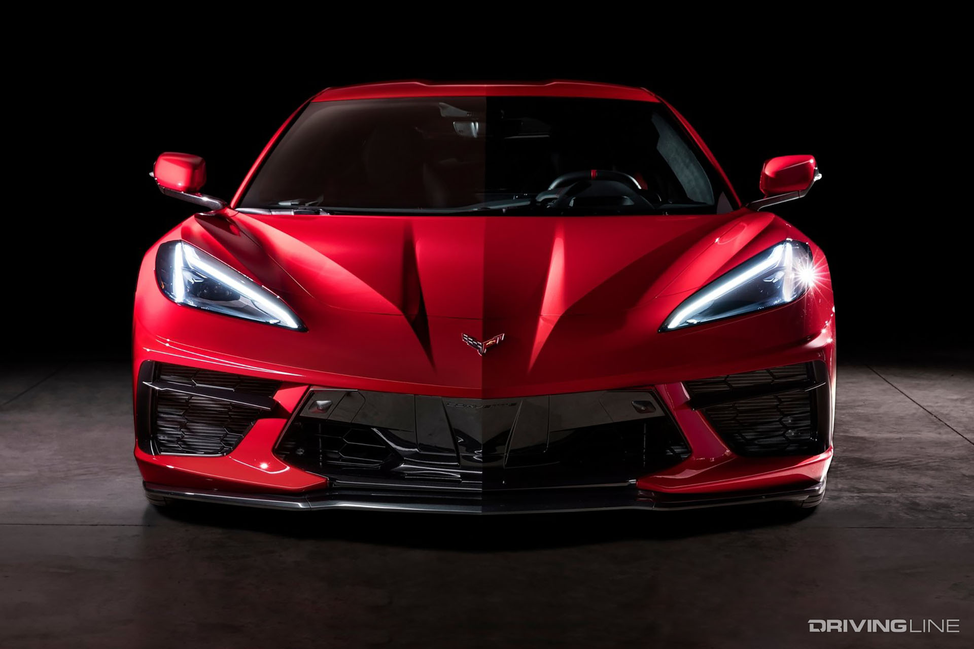 front of 2020 C8 Corvette