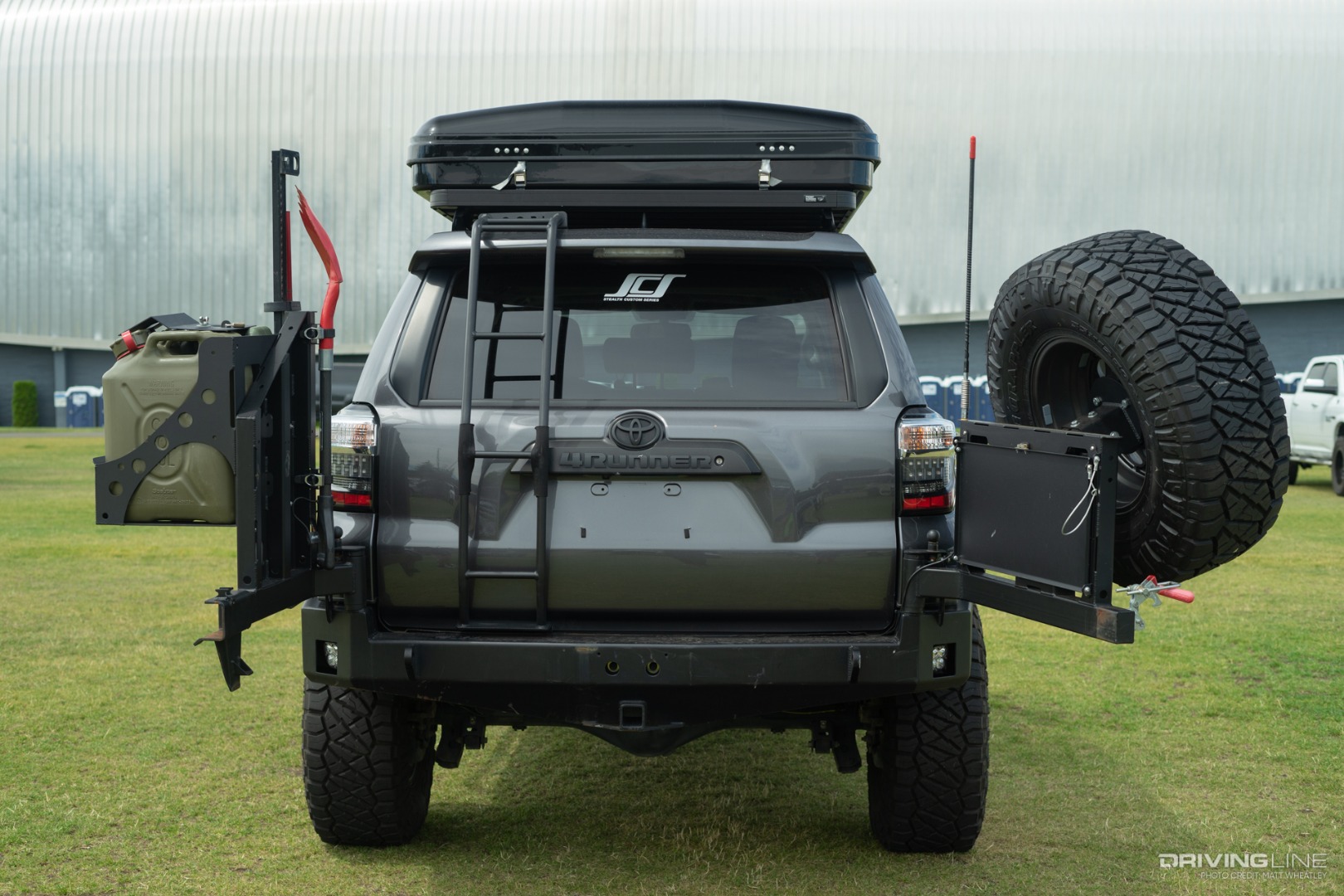 Rear bumper fully swung out