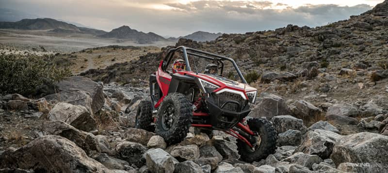 The Polaris RZR Pro XP rock crawling
