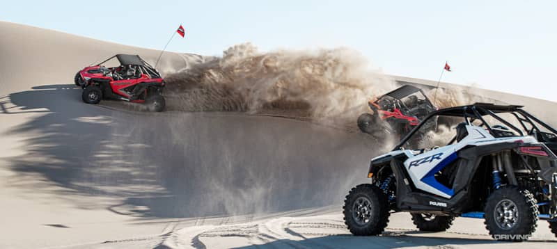 The Polaris RZR Pro XP running the sand