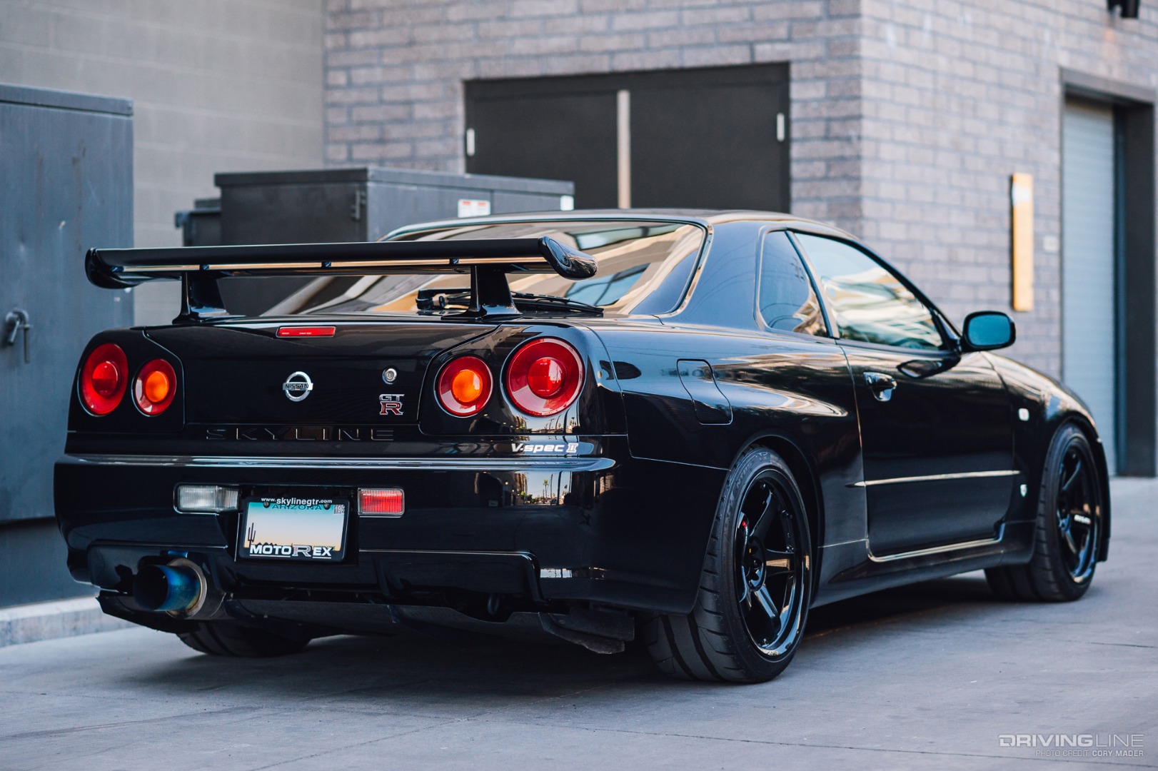 Rear 3/4 of Motorex Skyline GT-R R34 V Spec II