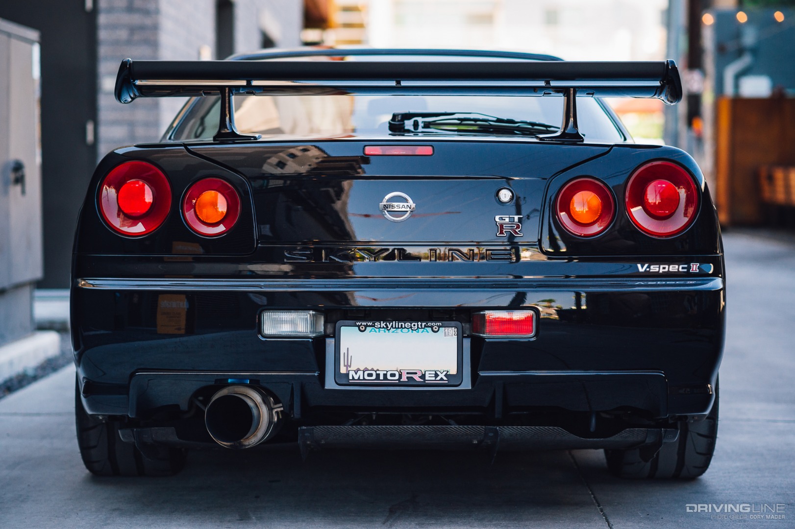 Rear of Motorex Skyline GT-R R34 V Spec II
