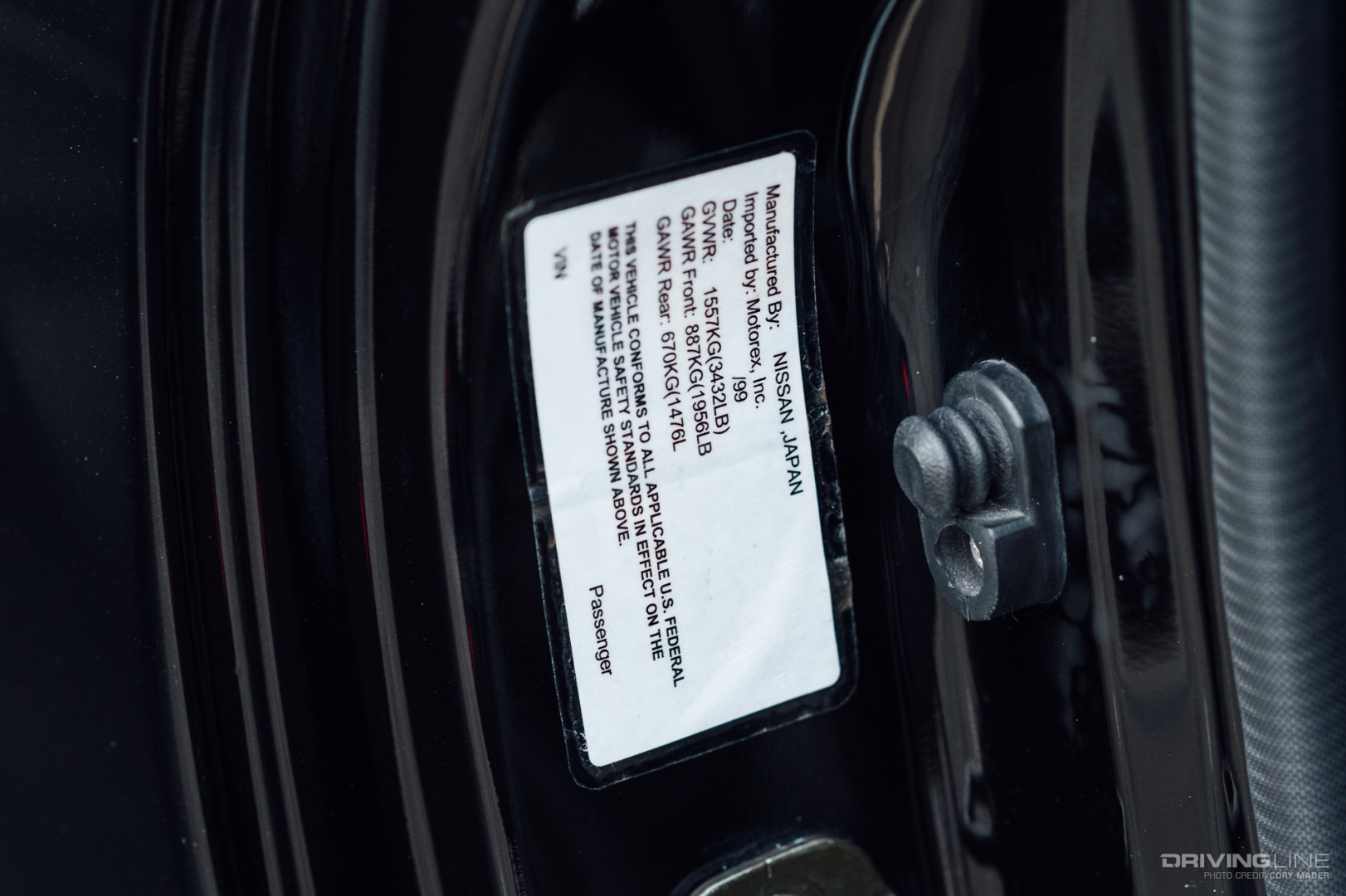 Motorex VIN Plate in Motorex Skyline GT-R R34 V Spec II