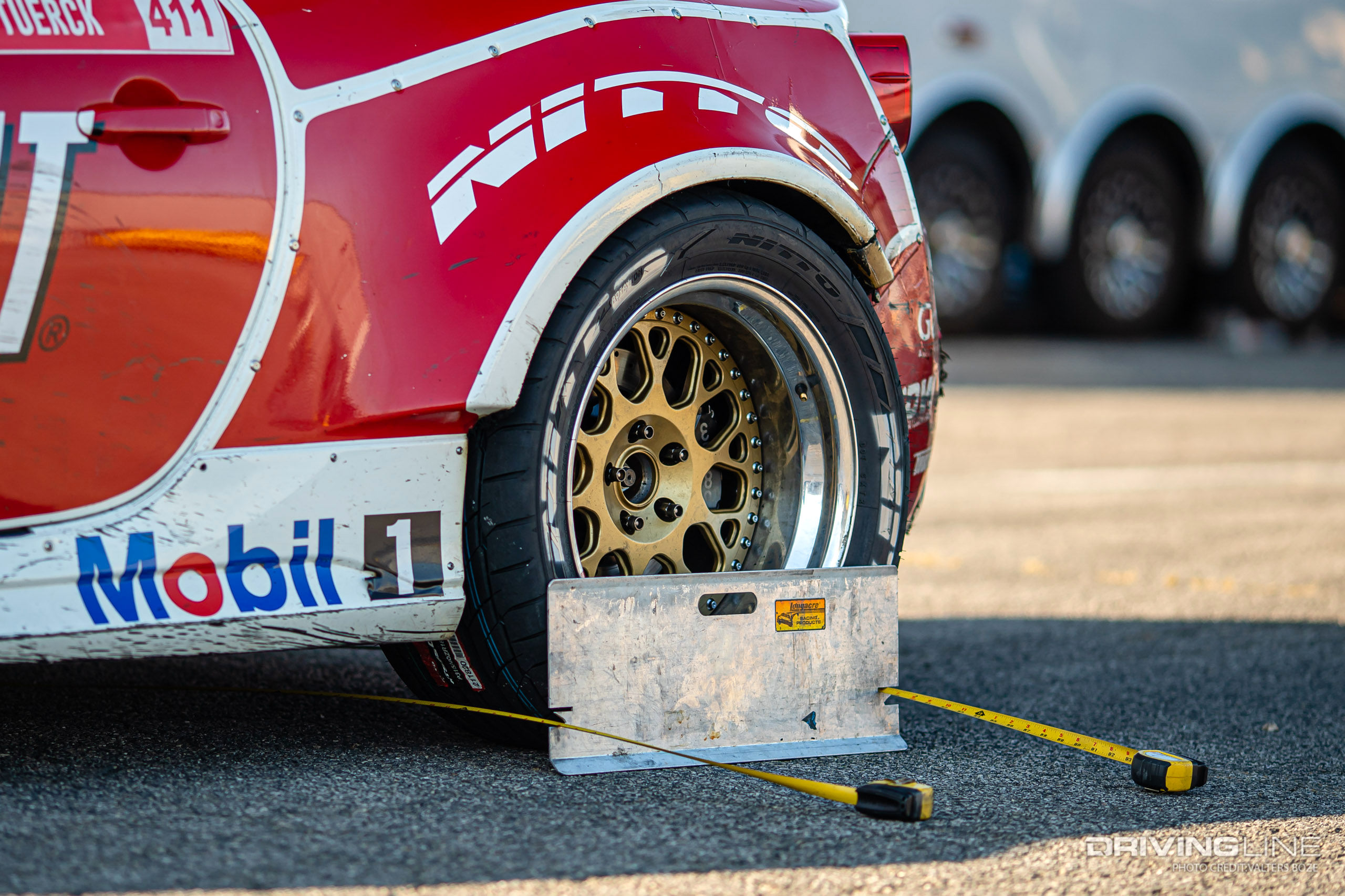 Dialing in the caster, camber, and toe of a drift car is key to finding the best grip possible