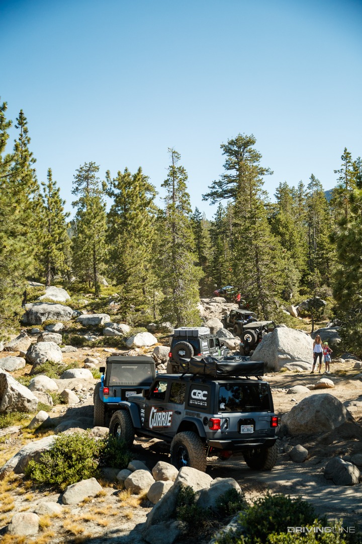 Casey Currie in a Jeep