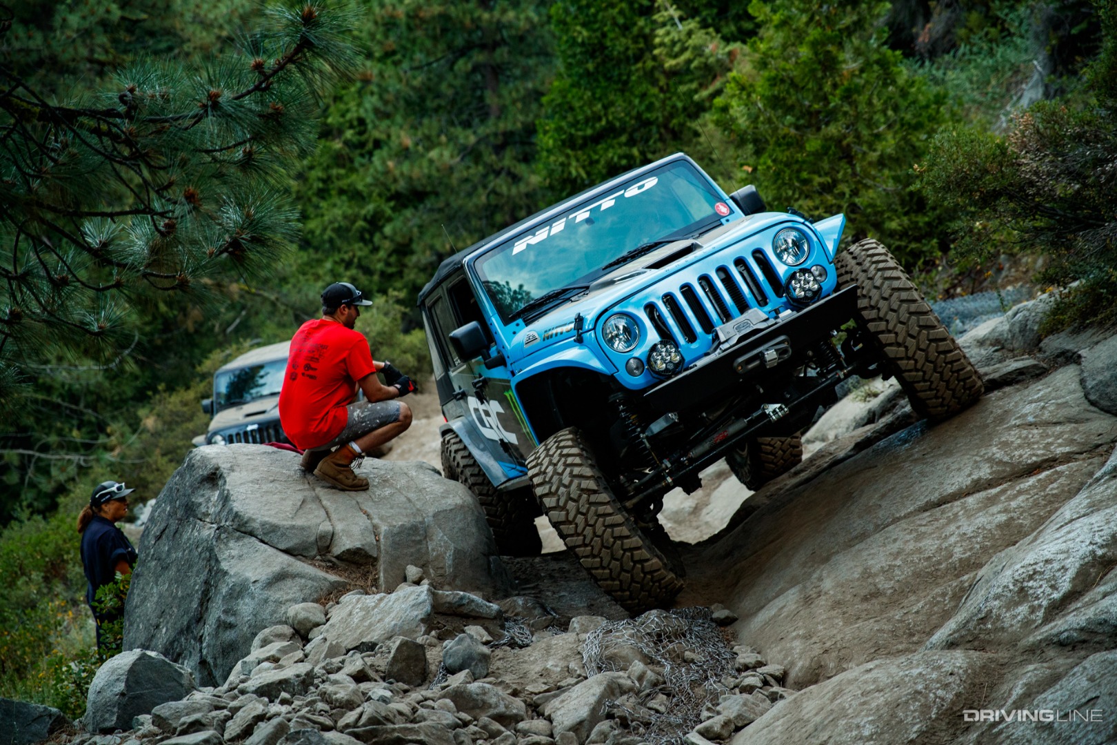 Off-Camber rock climb in a Jeep