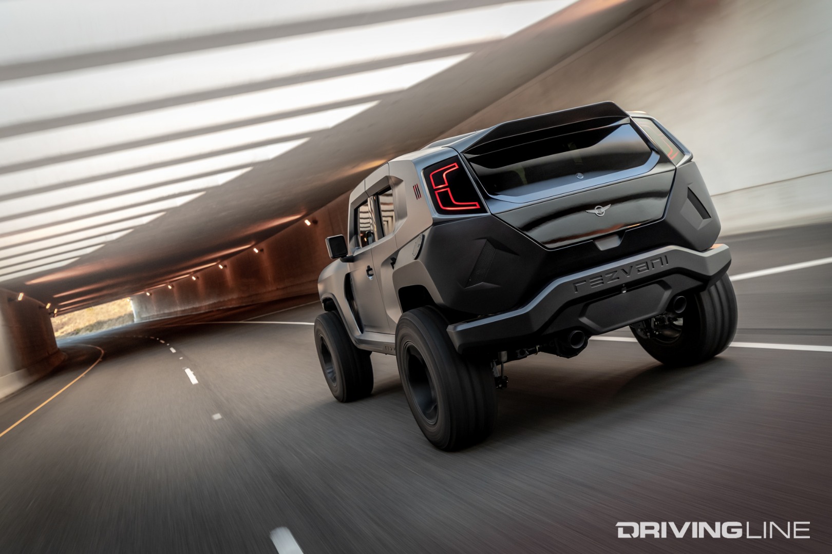 Rear of 2020 Rezvani Tank