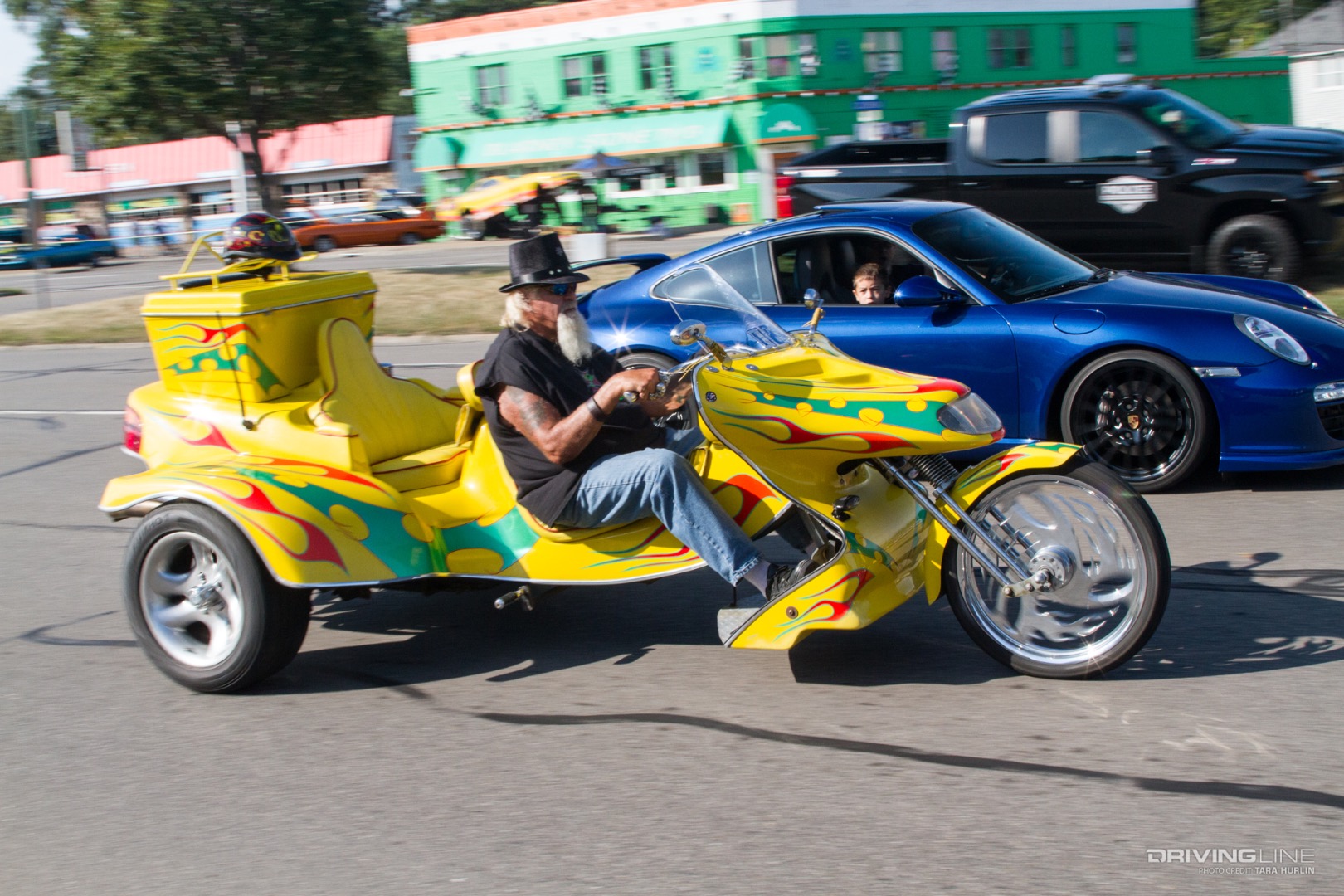 Custom Trike cruising on Woodward Ave.