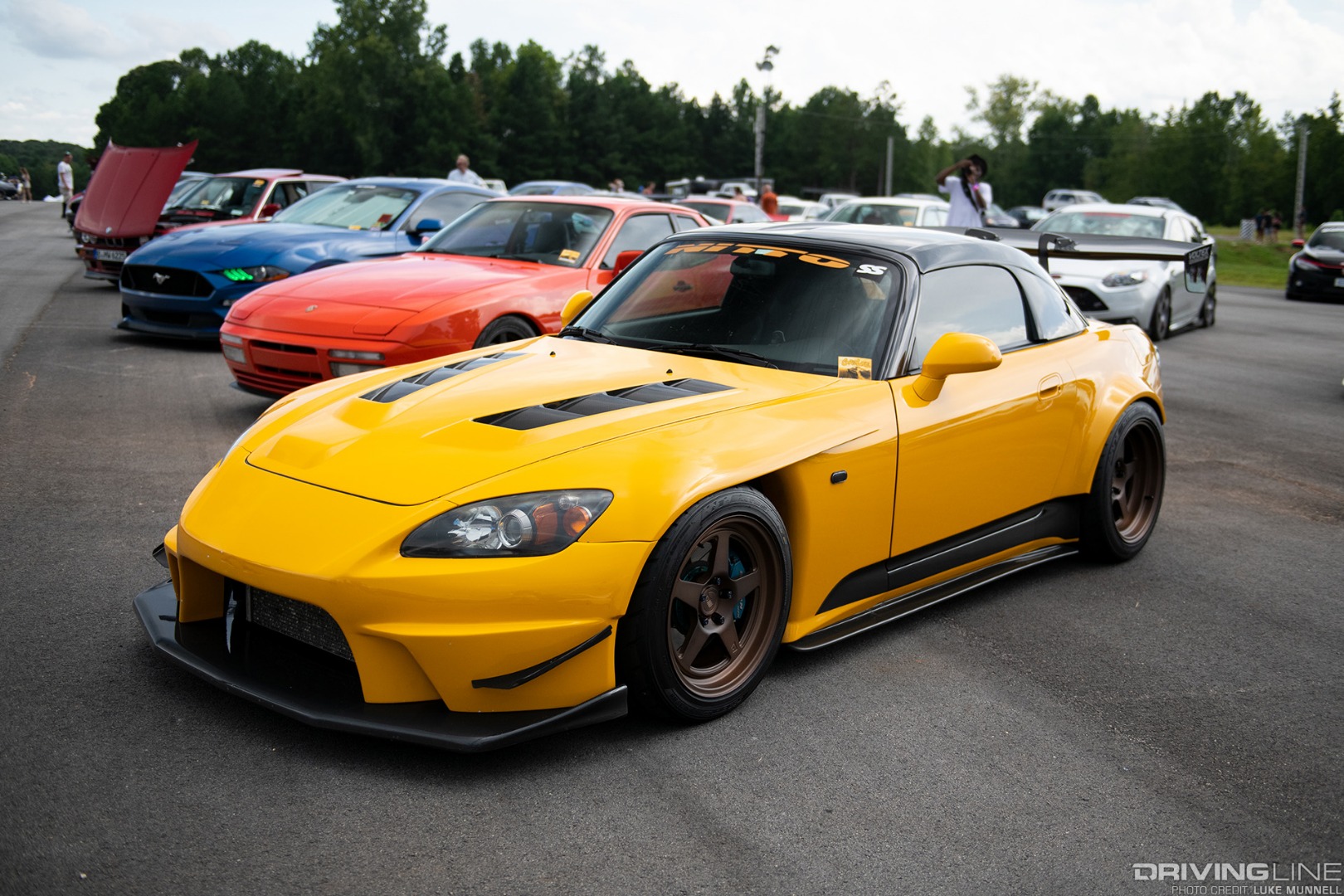 Gridlife South Road Atlanta yellow JDM Honda S2000 on Nitto NT05 tires