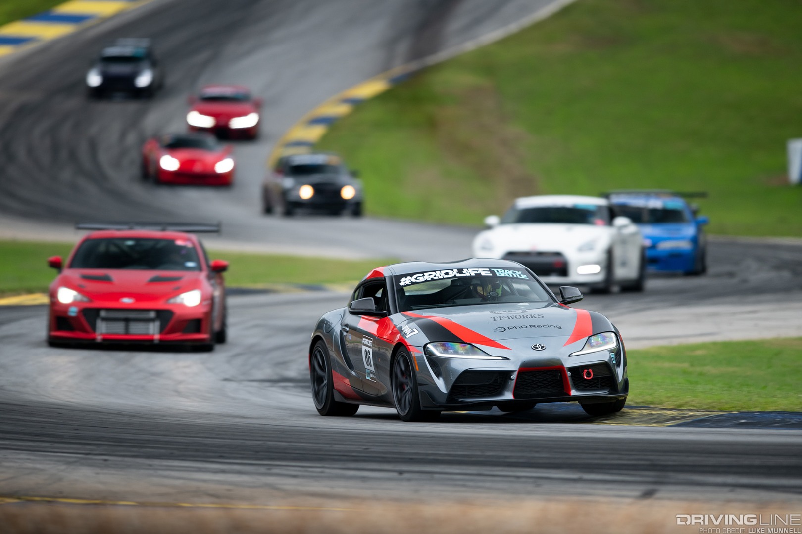 Gridlife South Road Atlanta Chinchi Chiang GR Toyota Supra leading pack in esses