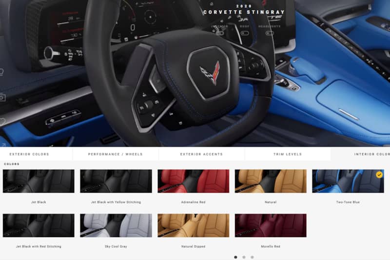 2020 C8 Corvette Interior Color Options