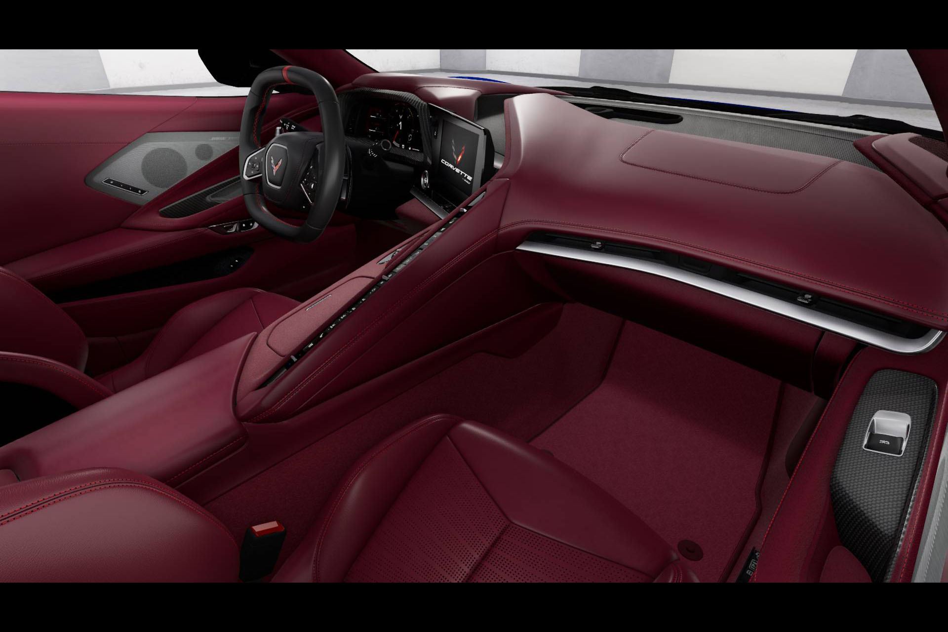 2020 C8 Corvette Morello Red Interior