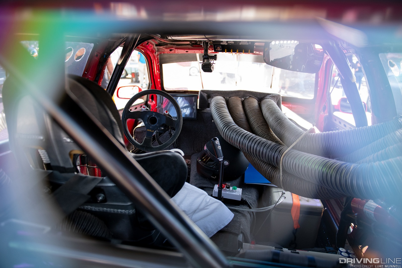 Big SoCal Euro front/mid-engine V8 VW Golf interior dash with ducting