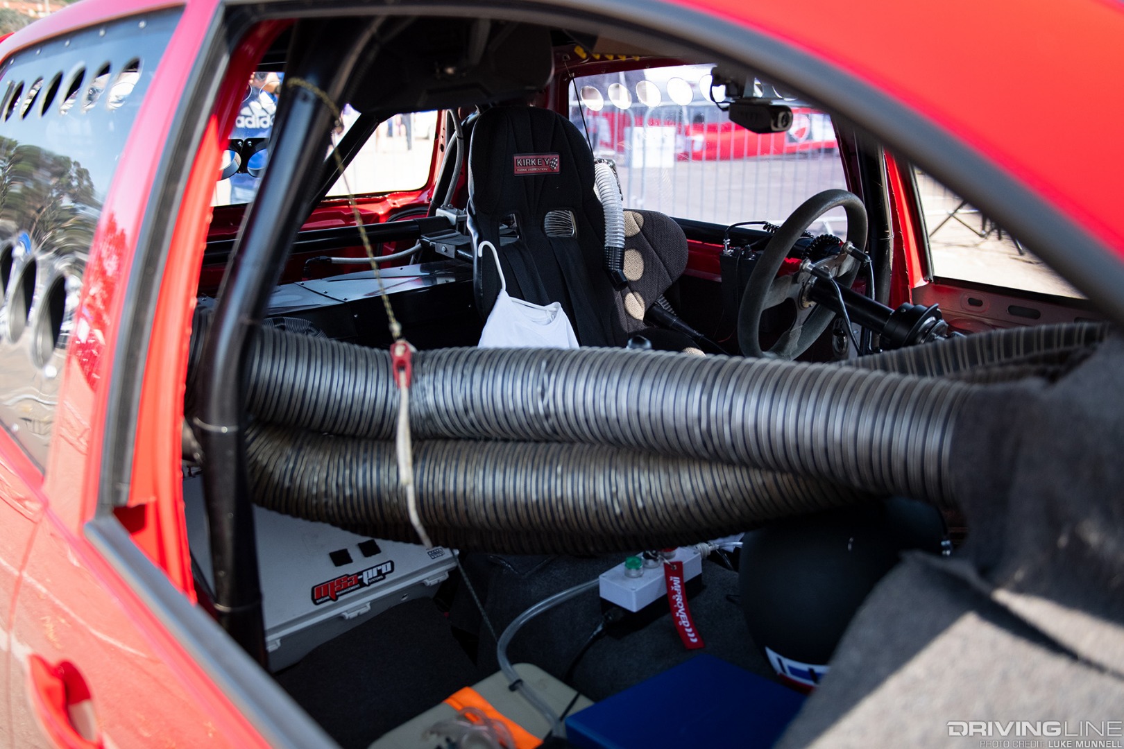 Big SoCal Euro front/mid-engine V8 VW Golf interior with ducting