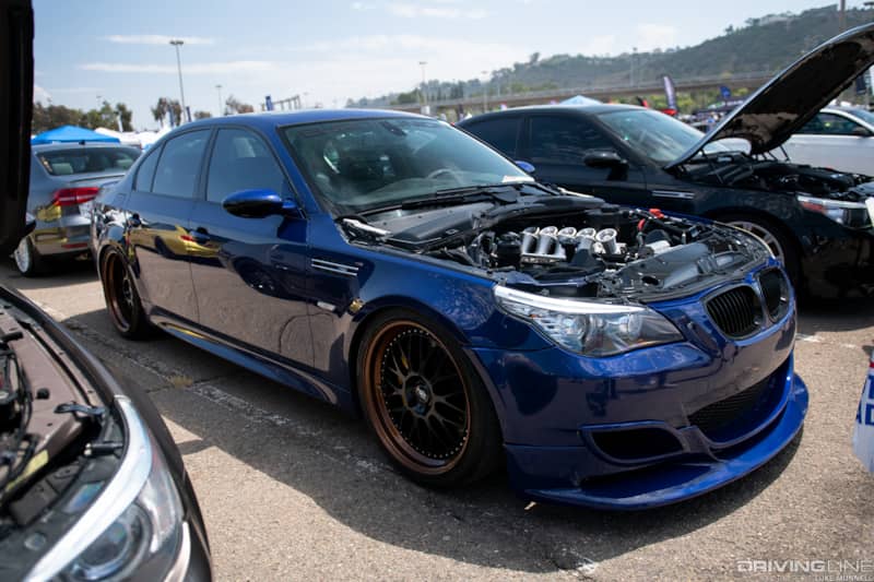 Big SoCal Euro BMW M5 S85 V10 engine ITBs