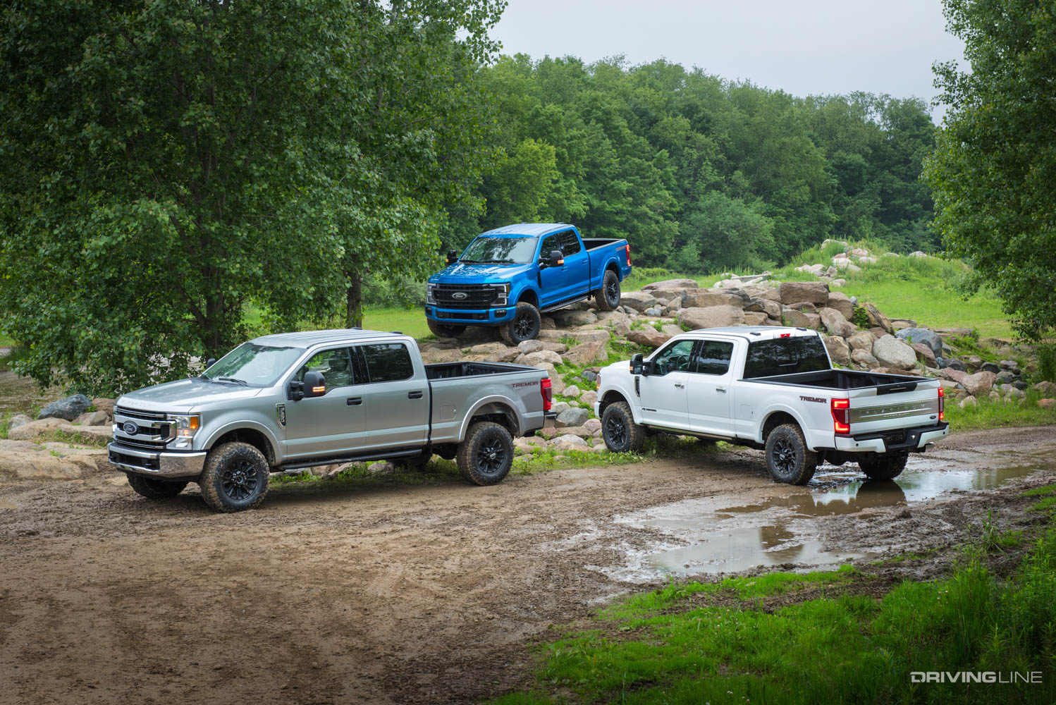 2020 Ford Super Duty Pickup lineup three trucks