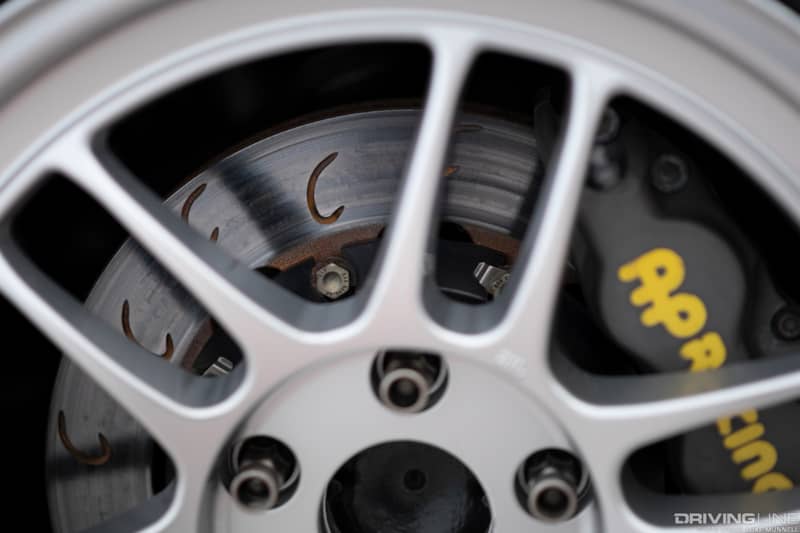 AJ Jaquias Honda S2000 on Nitto NT01 - AP Racing big brake rotor detail