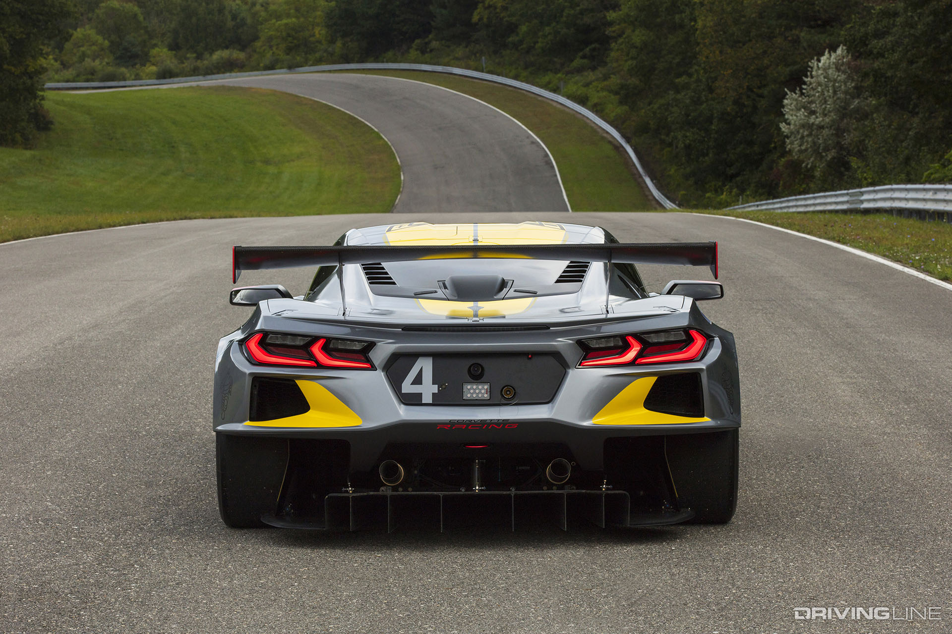 2020 Corvette C8R Race Car Rear View