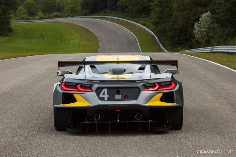 2020 Corvette C8R Race Car Rear View
